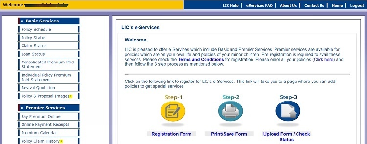 LIC Login Page