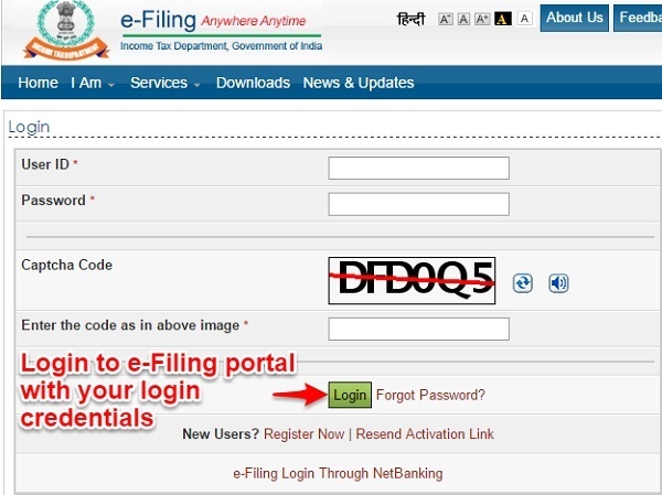 e-Filing Login Portal