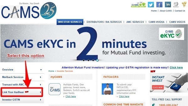 Link Aadhaar to Mutual Funds