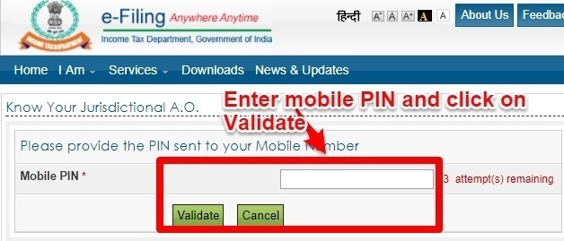 Know your jurisdictional AO enter PIN