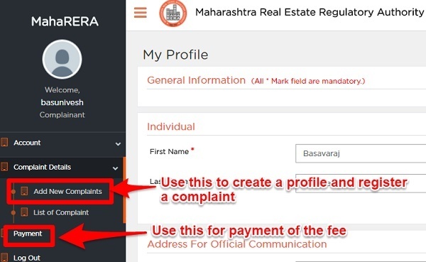 RERA Complaint in Maharashtra