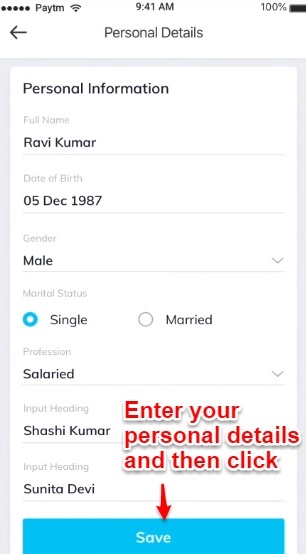 Mutual Fund KYC online Personal Details
