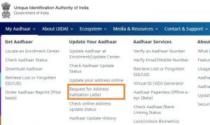 change Aadhaar address online without address proof