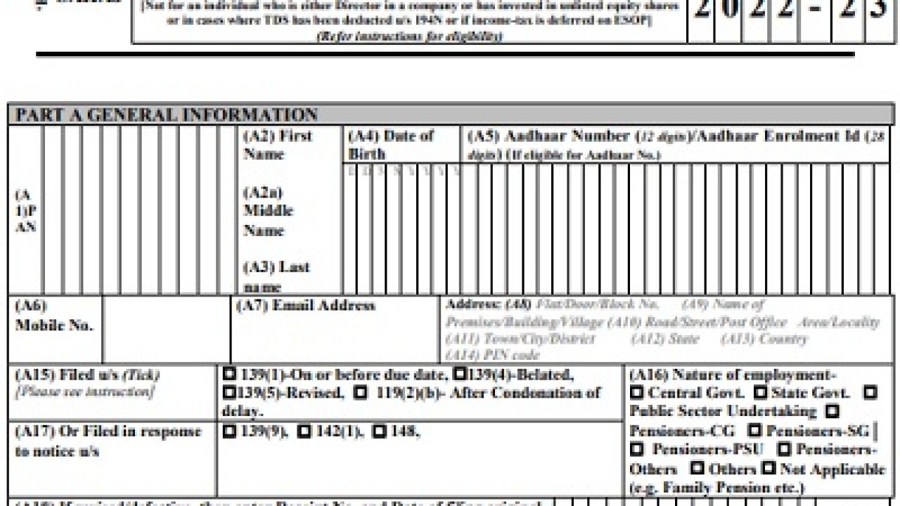 ITR Forms AY 2022-23 / FY 2021-22 - Which form to use? - BasuNivesh