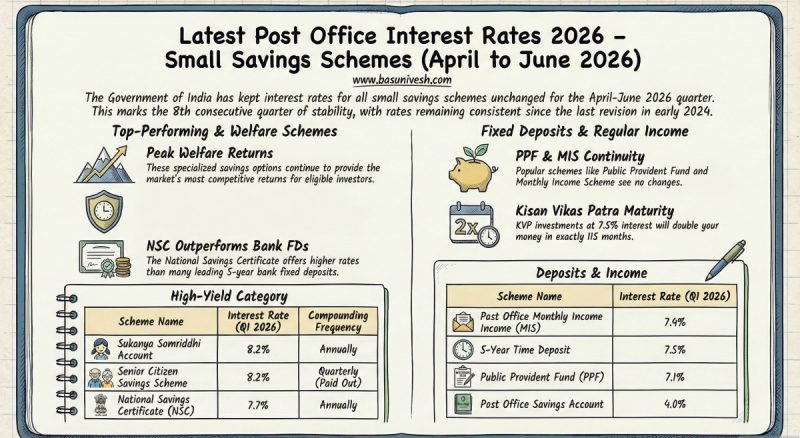 Latest Post Office Interest Rates 2026 April to June – Small Savings Schemes